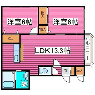 イーストパーク【201号室】の間取り