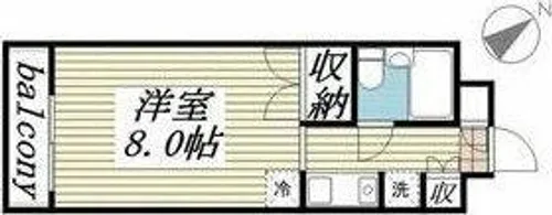 Hills Fujikawa【02I号室】の間取り