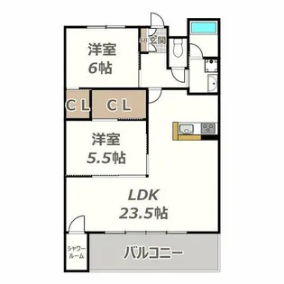 クローバー・プレミア昭和町【6階】の間取り
