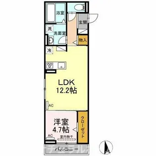 グリーンパーク弥生 A【3階】の間取り