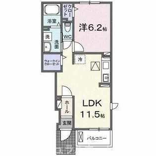 リアン フィルA【1階】の間取り