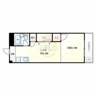 西田辺ハイツ【6階】の間取り