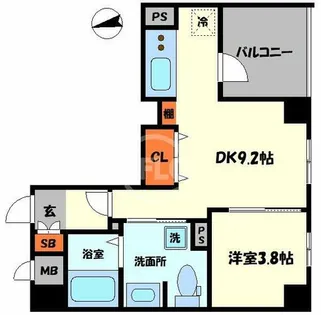 アーバンカーサ難波Ⅲ【3階】の間取り