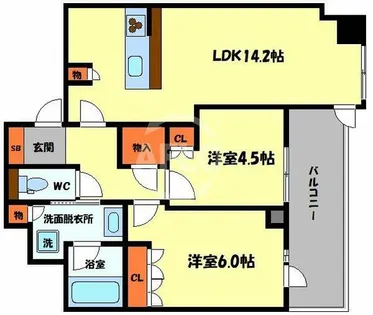 パークタワー北浜【36階】の間取り