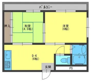 オオバハイツ【4階】の間取り