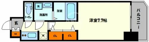S-RESIDENCE堺筋本町Uno【8階】の間取り