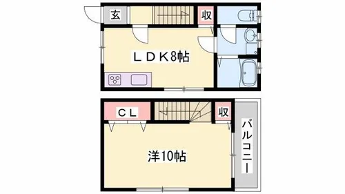 四郷町メゾネット【B号室】の間取り