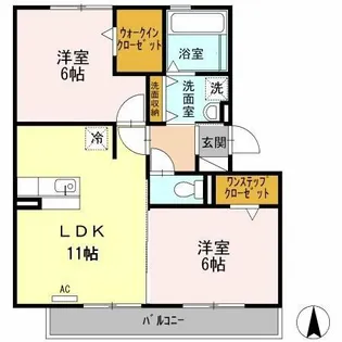 リバーハイツさらさ【206号室】の間取り