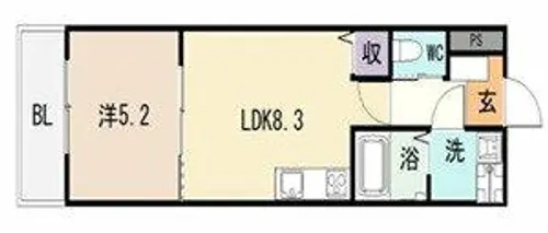 クレストメゾン【1階】の間取り