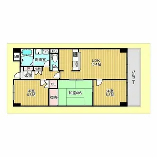 インペリアル南ヶ丘【6階】の間取り