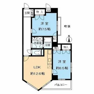 ラ・ミーユ甲東園【3階】の間取り