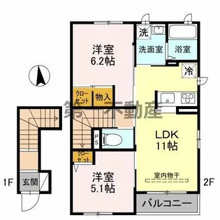 ベルクール加東 A棟【2階】の間取り