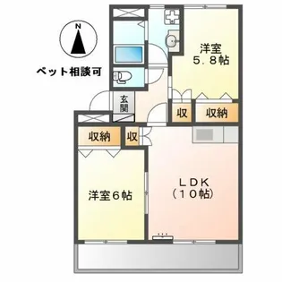 グランディアⅠ【2階】の間取り