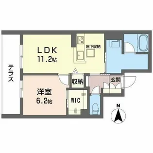 シャーメゾン ソルコート 上中条【1階】の間取り