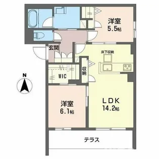 シャーメゾン ソルコート 上中条【1階】の間取り
