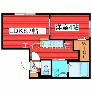 Encore福住(アンコール福住)【2階】の間取り