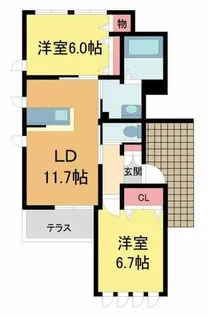 エトワール岡本【101号室】の間取り