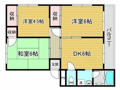 ウジハラコーポC棟【202号室】の間取り