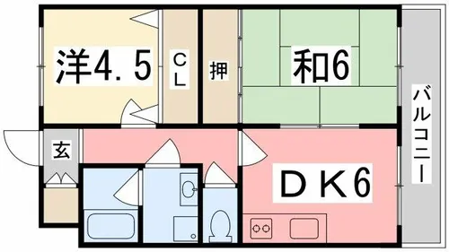 メイプルタウン【202号室】の間取り