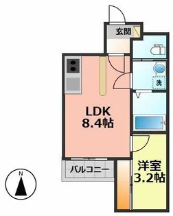 fika庄内緑地公園【201号室】の間取り