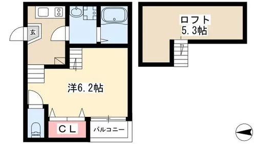 ハーモニーテラス児玉Ⅱ【202号室】の間取り