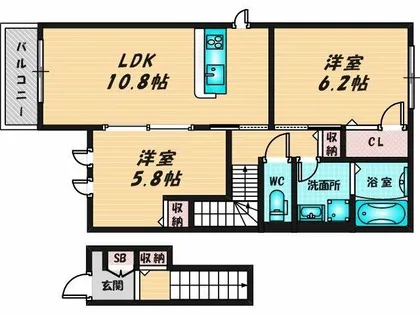 コージーハイム【2階】の間取り