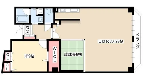 スリーアイランドタワー葵【1101号室】の間取り