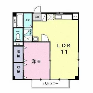 ハイツ有馬川【101号室】の間取り
