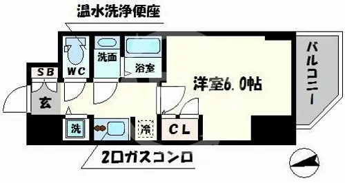 W-STYLE難波【4階】の間取り