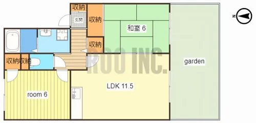 サンアクティー【B102号室】の間取り