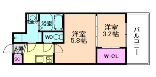 セレニテ江坂ルフレ【9階】の間取り