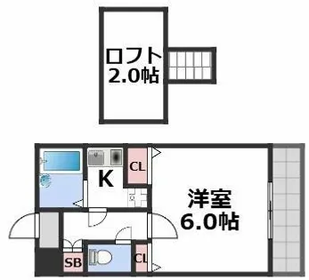 コフレ鶴橋【3階】の間取り