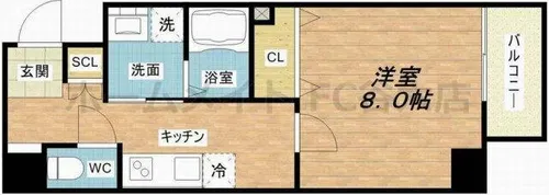 Rainbow Court阿倍野【7階】の間取り