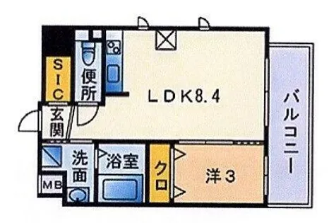 フロ-レンス桜坂【6階】の間取り
