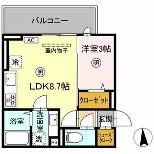Augusta(オーガスタ)【210号室】の間取り