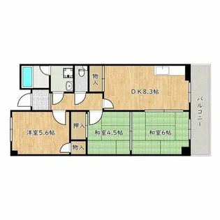 大阪府藤井寺市藤井寺2丁目【マンション】の間取り