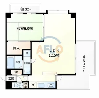 メロディハイム野田阪神【6階】の間取り