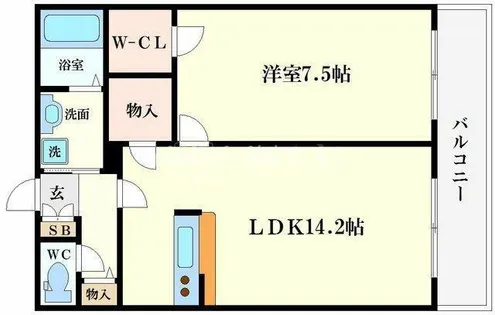 ルクレ阿波座レジデンス【13階】の間取り