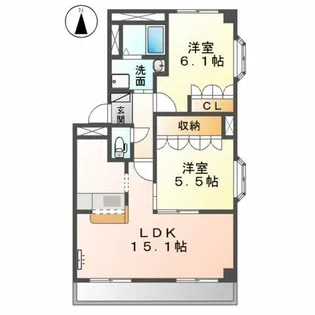 シャンヴィラージュ【2階】の間取り