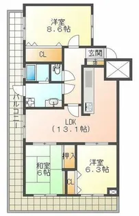 サバービアシティ21B棟【15階】の間取り