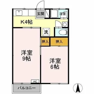 コーポ則竹【1階】の間取り