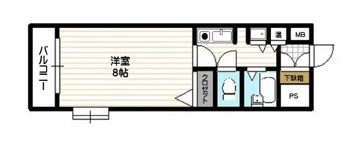 福岡県福岡市中央区鳥飼3丁目【マンション】の間取り