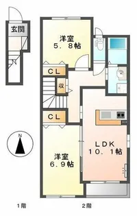 ミュリール【201号室】の間取り