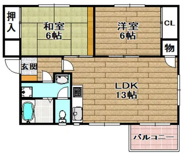 サンシャイン川添【1階】の間取り