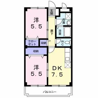 スカイハイツはなぶさ【3階】の間取り