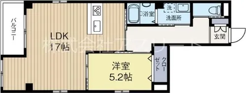 福岡県福岡市中央区大名1丁目【マンション】の間取り