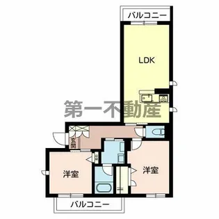 ザ フジイ ガーデンA【A206号室】の間取り