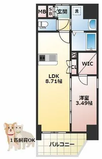 サムティ京橋Clear【9階】の間取り