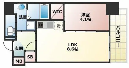 アドバンス上町台シュタット【11階】の間取り