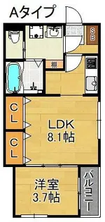 ハーモニーテラス浜口西Ⅱ【3階】の間取り